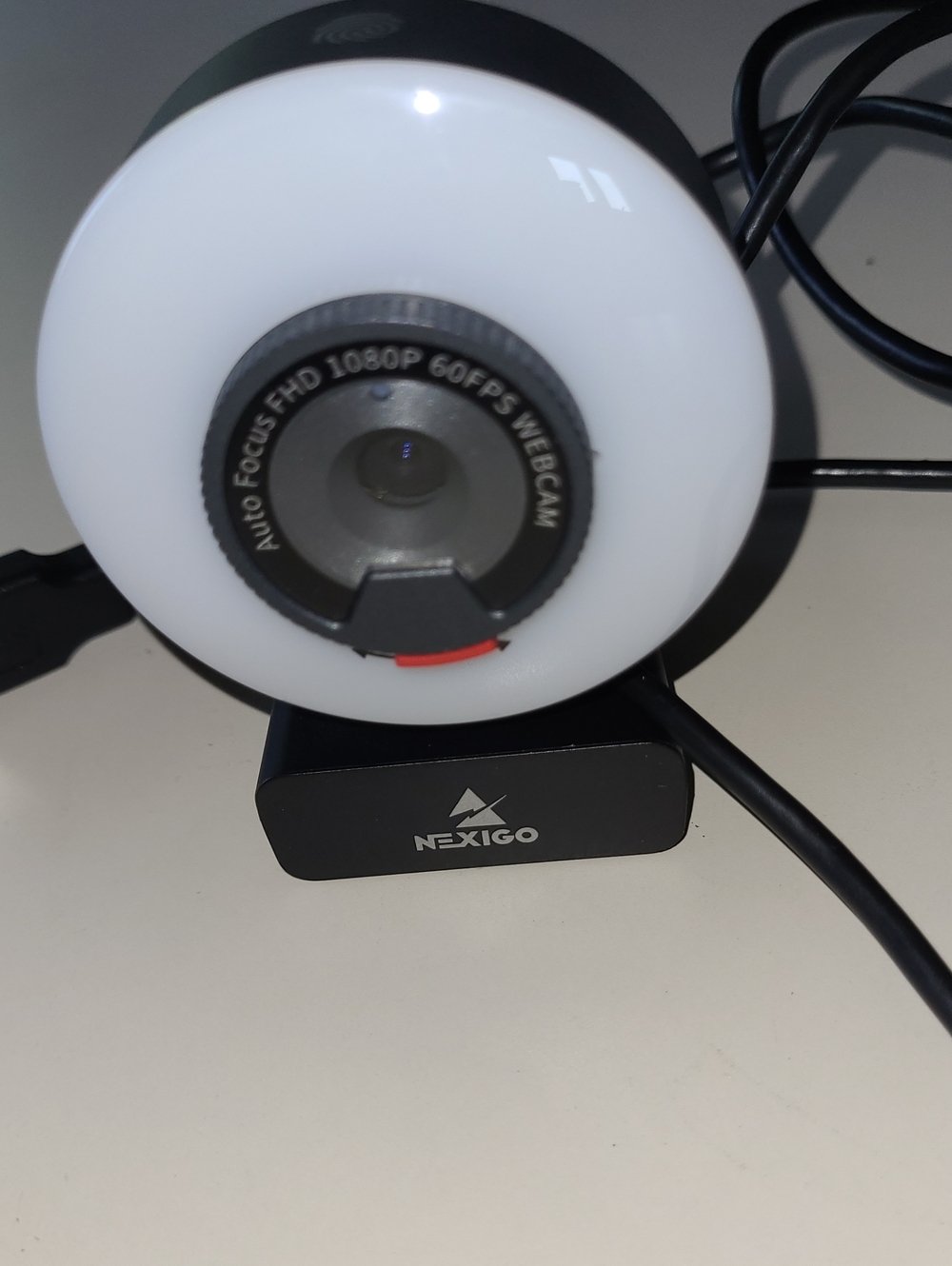Nexigo 1080p 60FPS Autofocus Webcam with White Ring Light